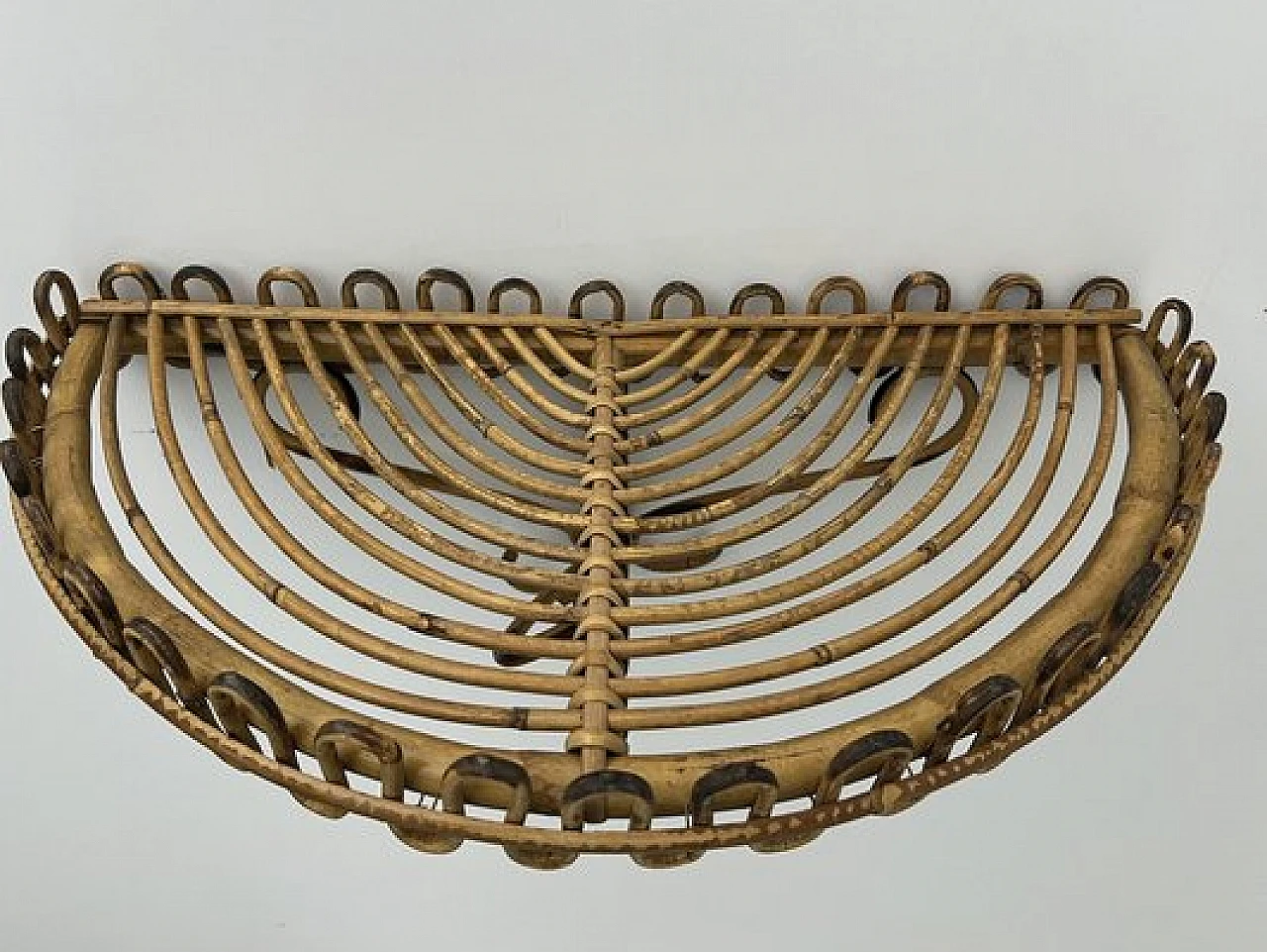 Wicker and bamboo shelf attributed to Franco Albini, 1960s 3