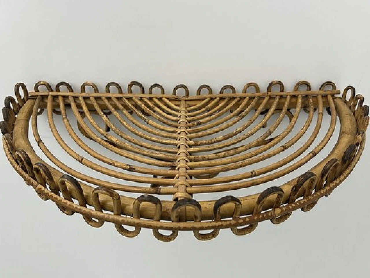 Wicker and bamboo shelf attributed to Franco Albini, 1960s 5