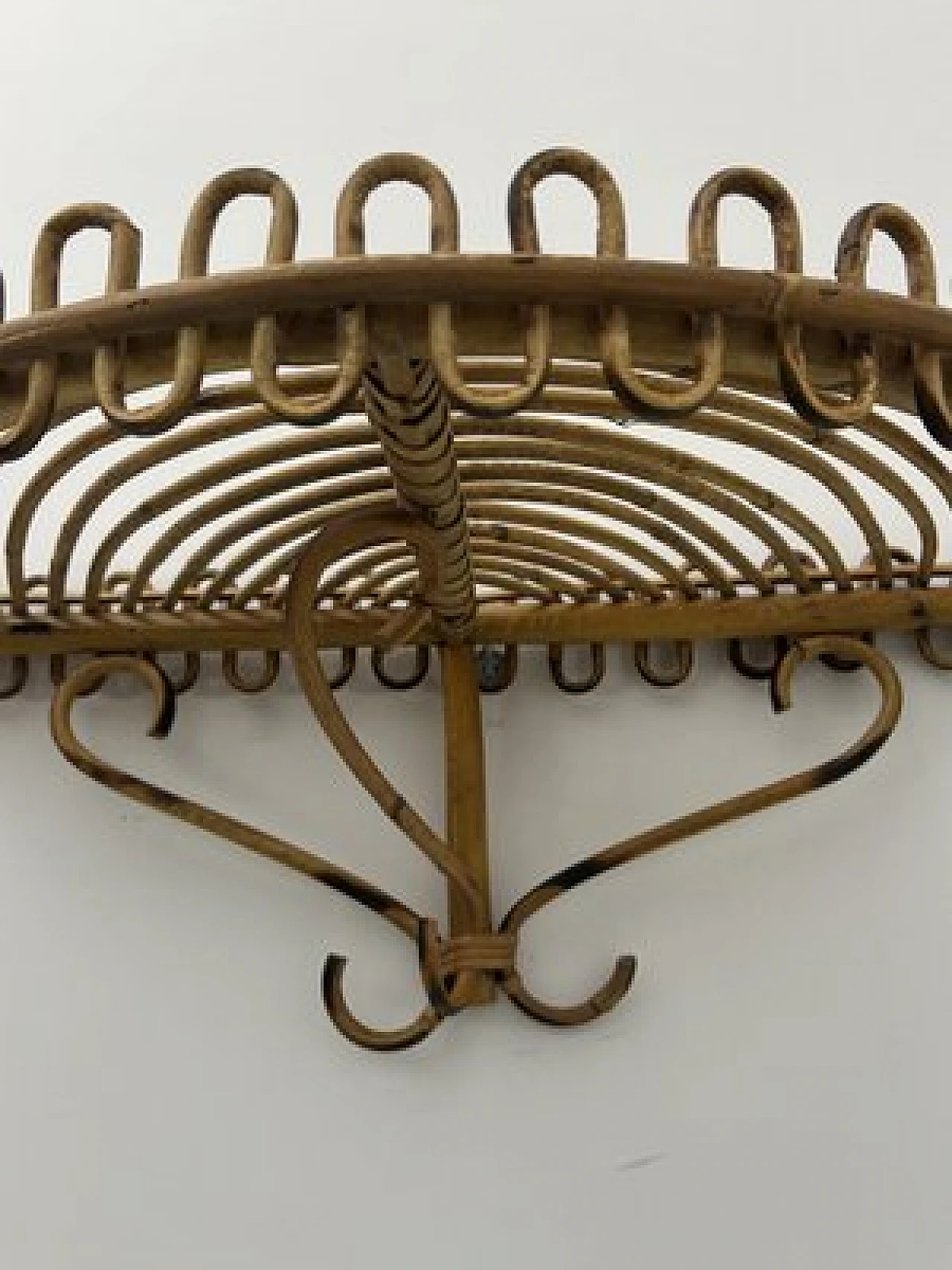 Wicker and bamboo shelf attributed to Franco Albini, 1960s 6