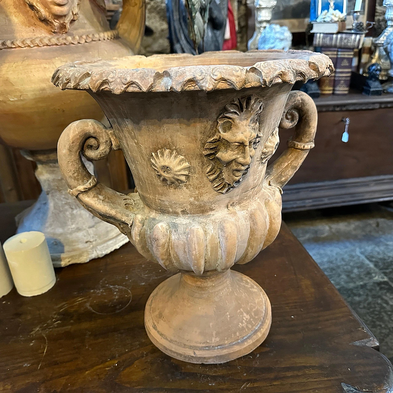 Terracotta crater vase with reliefs 10