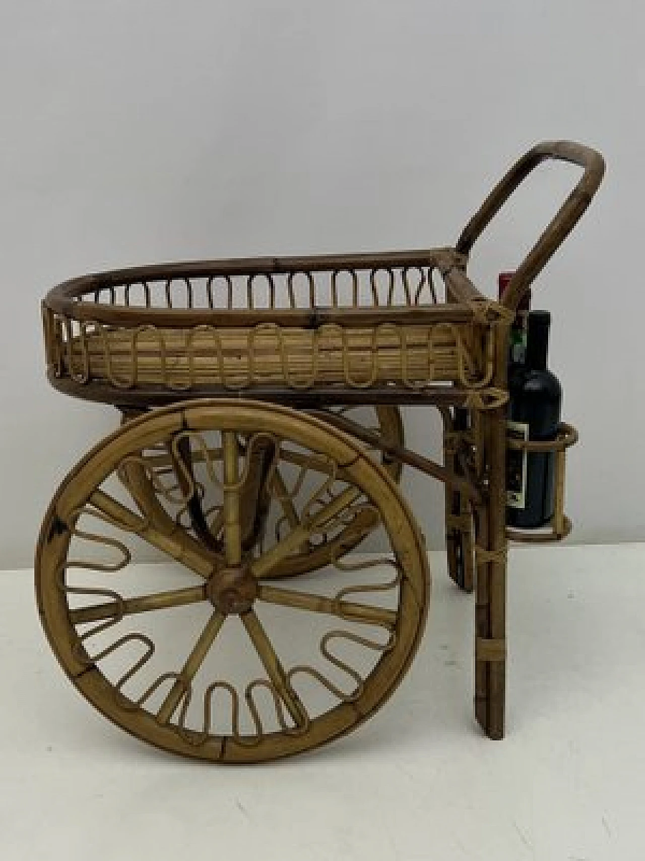 Riviera cart in bamboo and wicker, 1950s 2