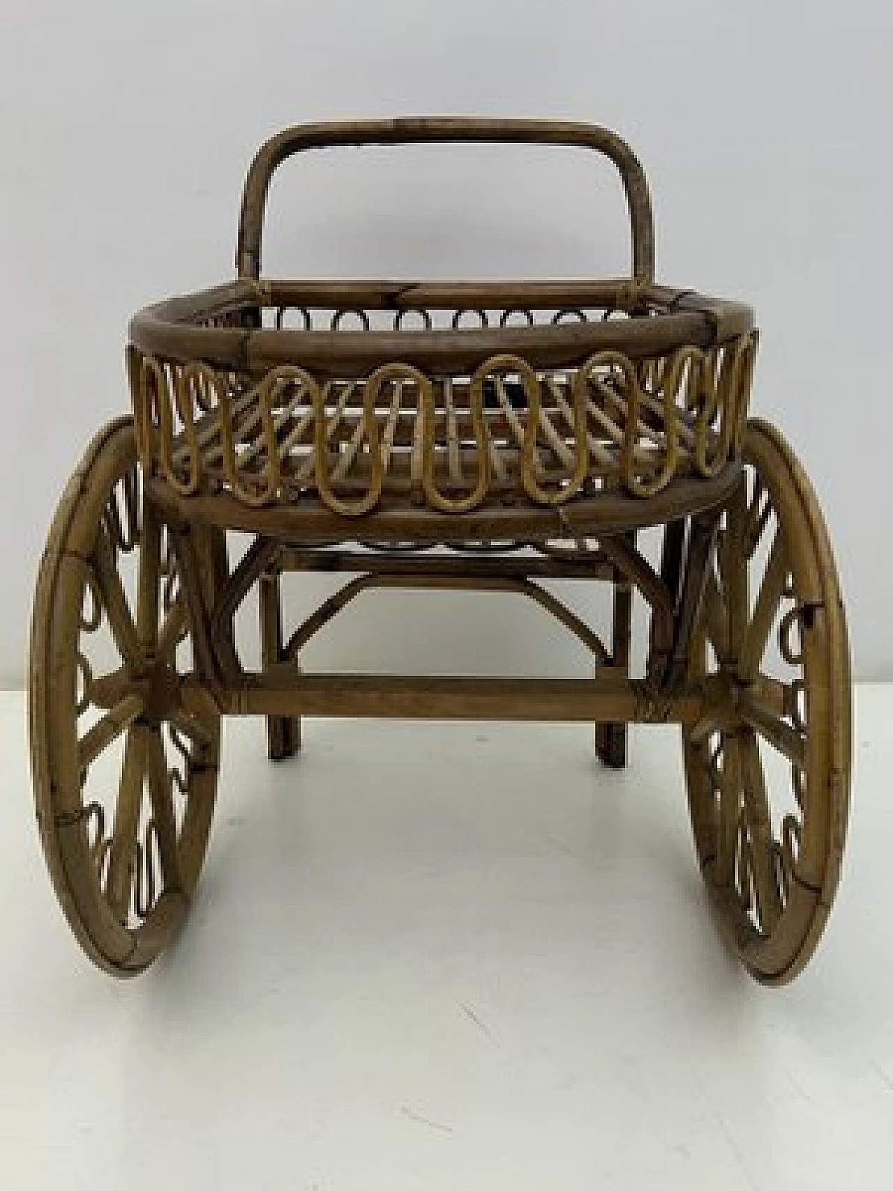 Riviera cart in bamboo and wicker, 1950s 5