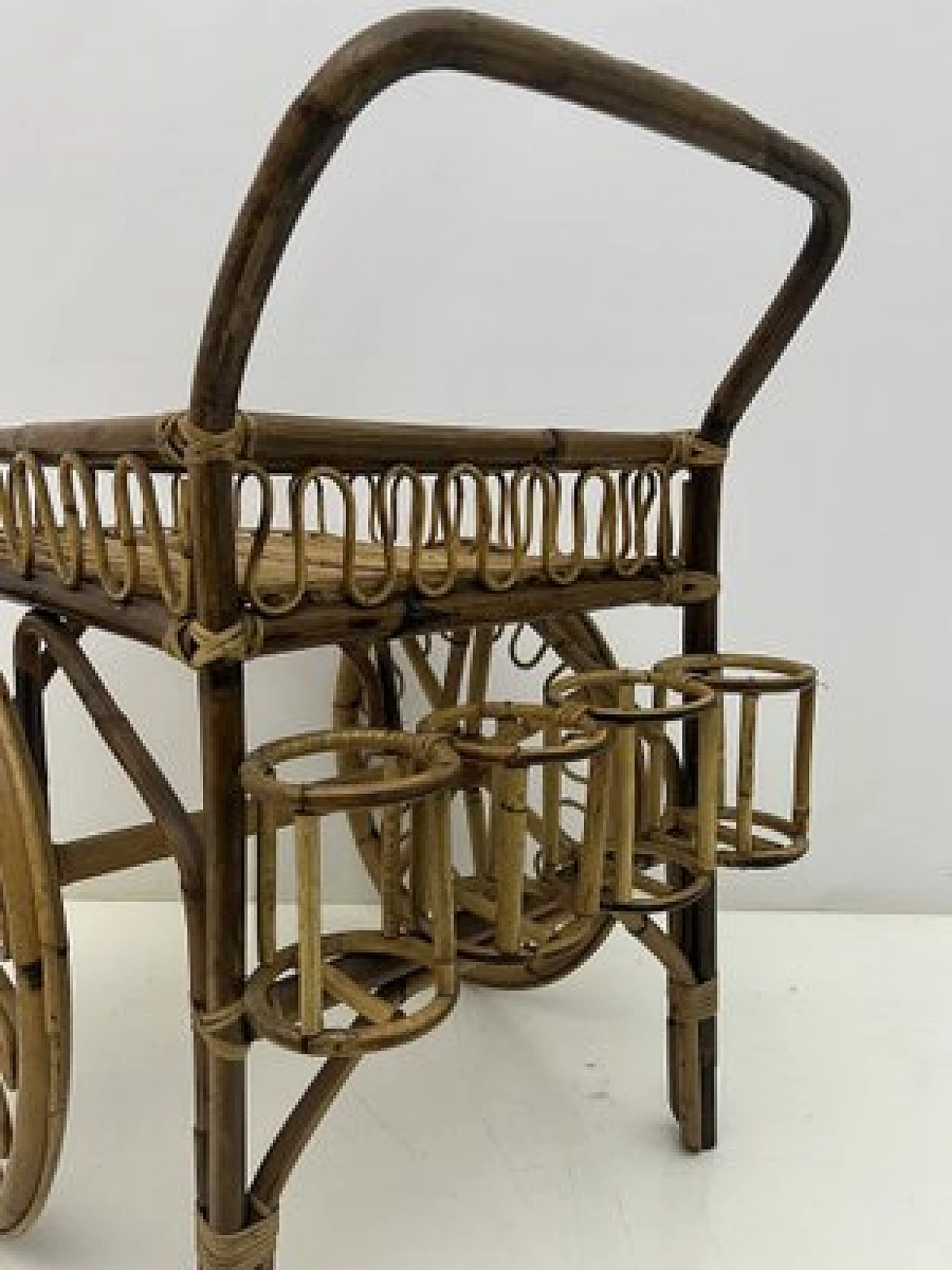 Riviera cart in bamboo and wicker, 1950s 8