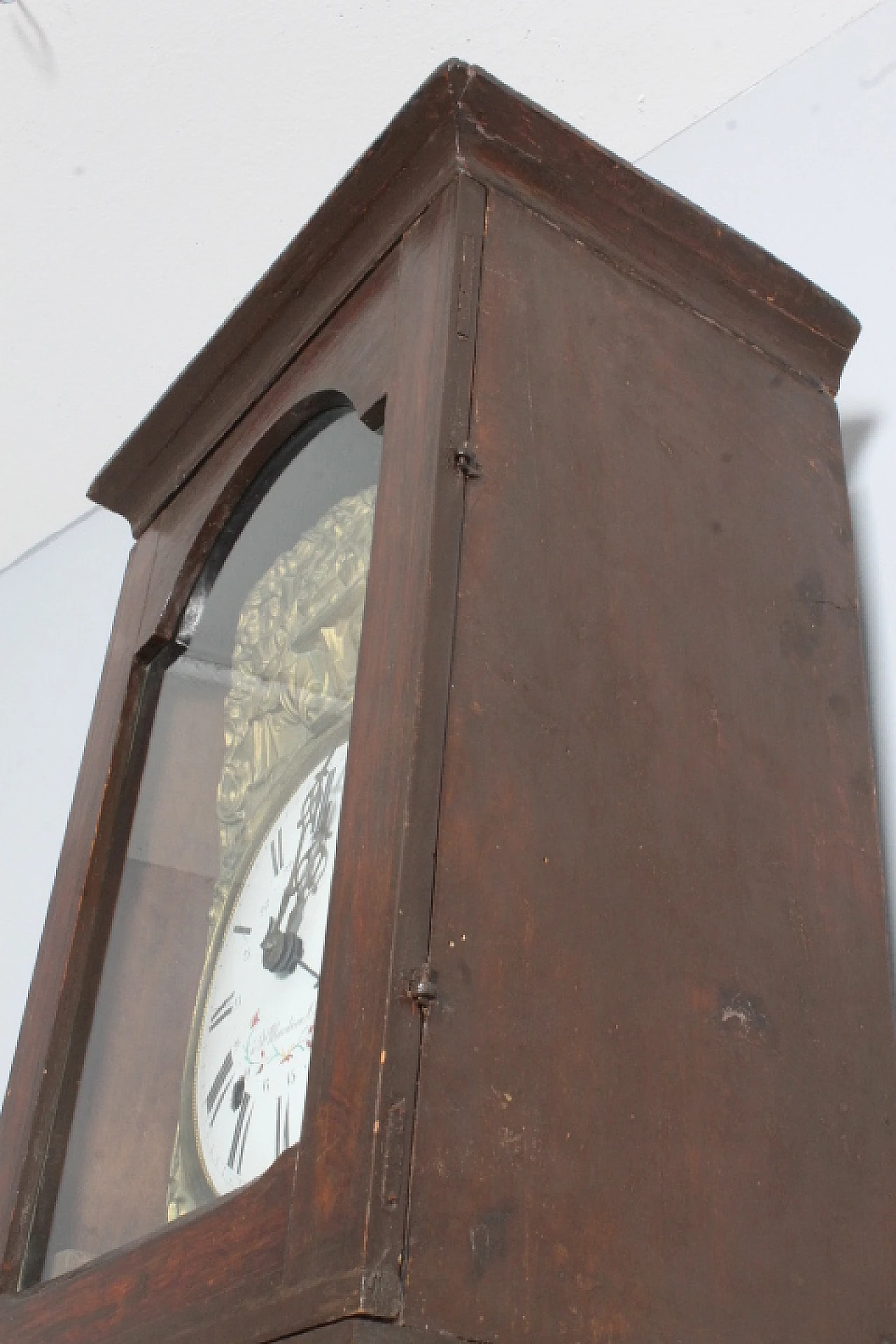 Painted wooden grandfather clock, mid 19th century 11