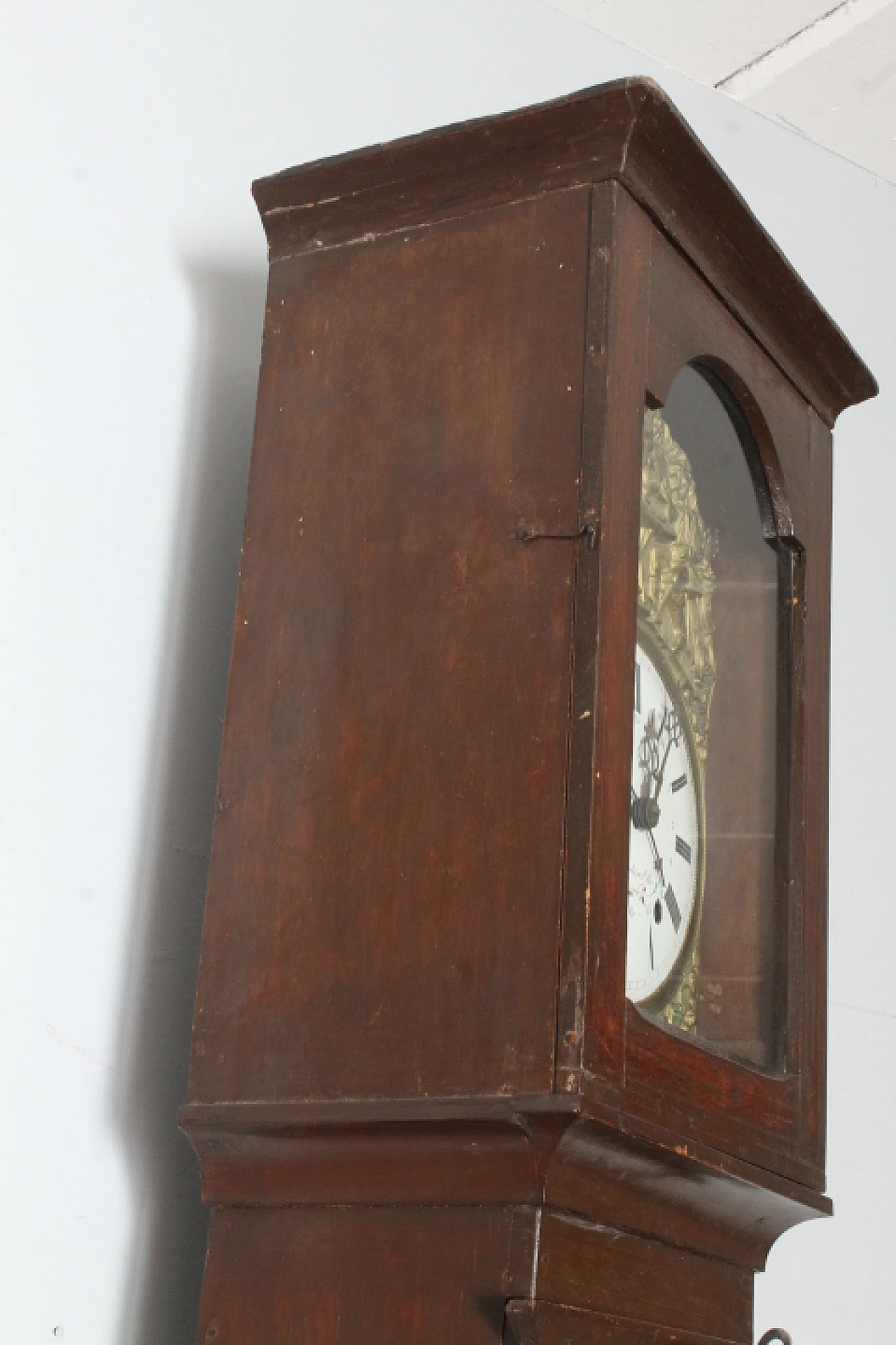 Painted wooden grandfather clock, mid 19th century 12