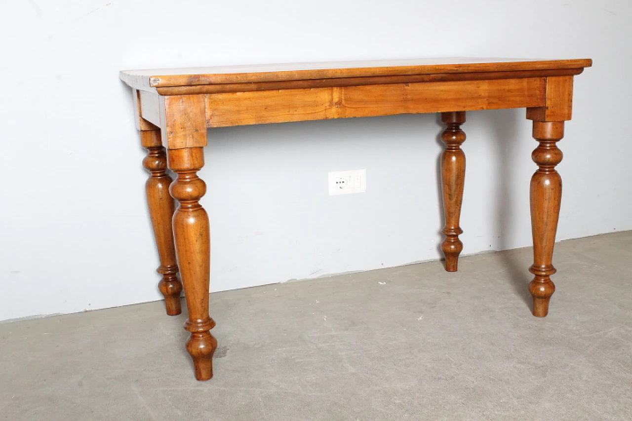 Emilian poplar writing desk with turned legs, 19th century 9