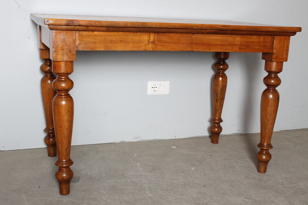 Emilian poplar writing desk with turned legs, 19th century 10