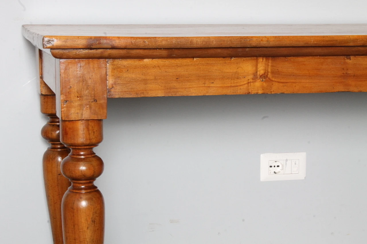 Emilian poplar writing desk with turned legs, 19th century 11