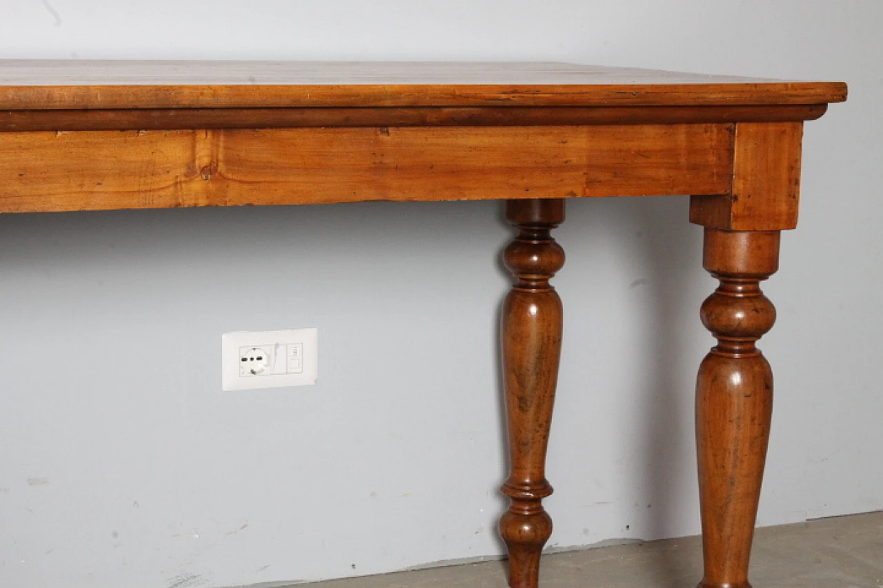 Emilian poplar writing desk with turned legs, 19th century 12