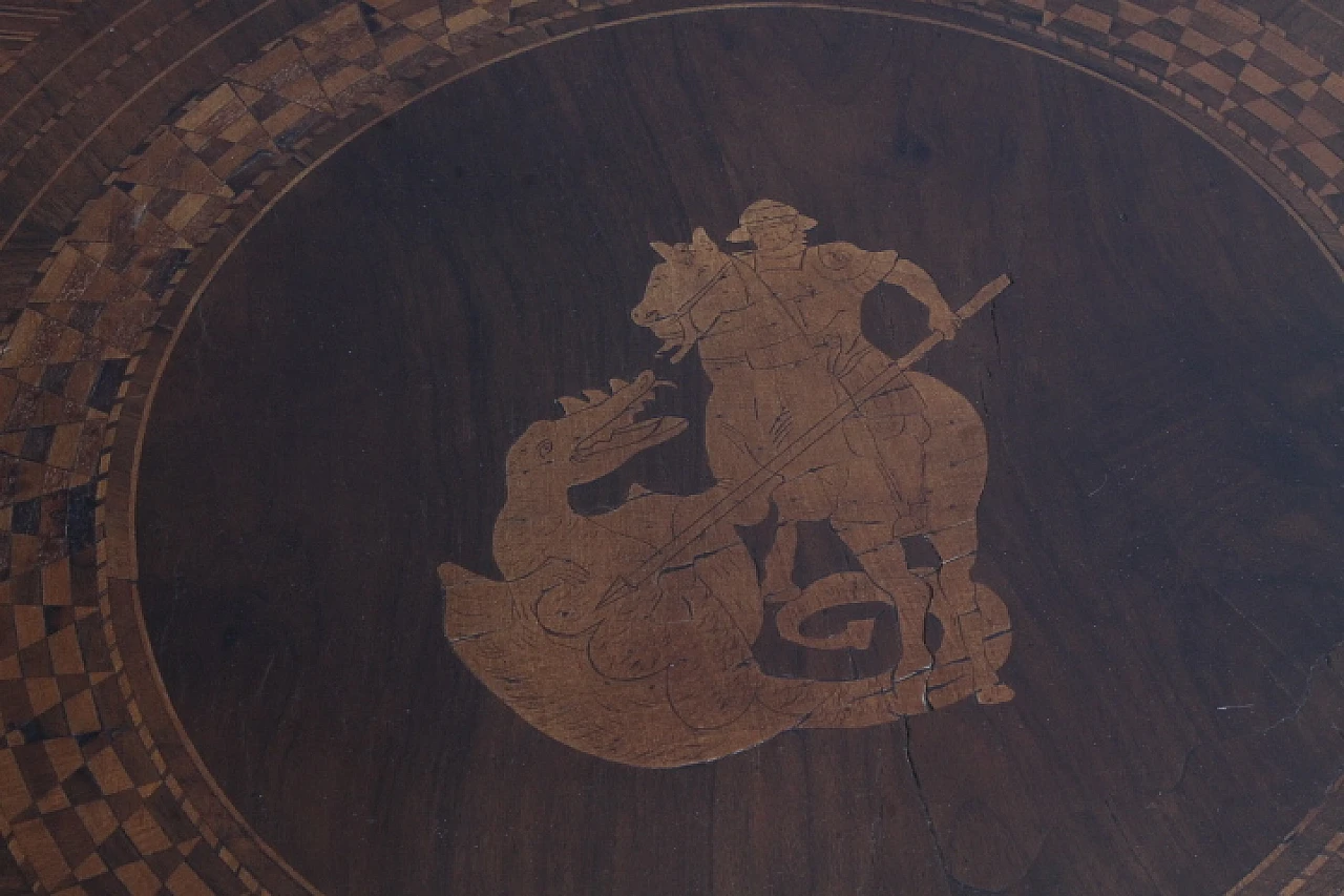 Inlaid Sorrento table with St. Michael and the dragon, 1860 3