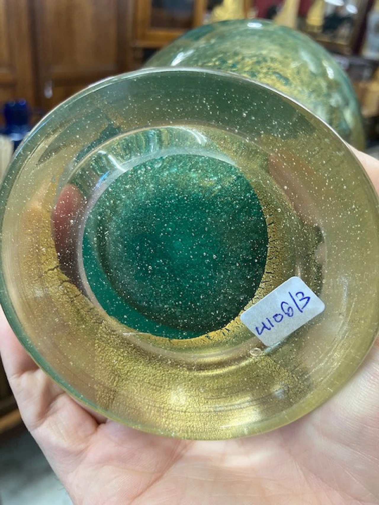 Vaso in vetro sommerso di Murano di Flavio Poli per Seguso, anni '70 9