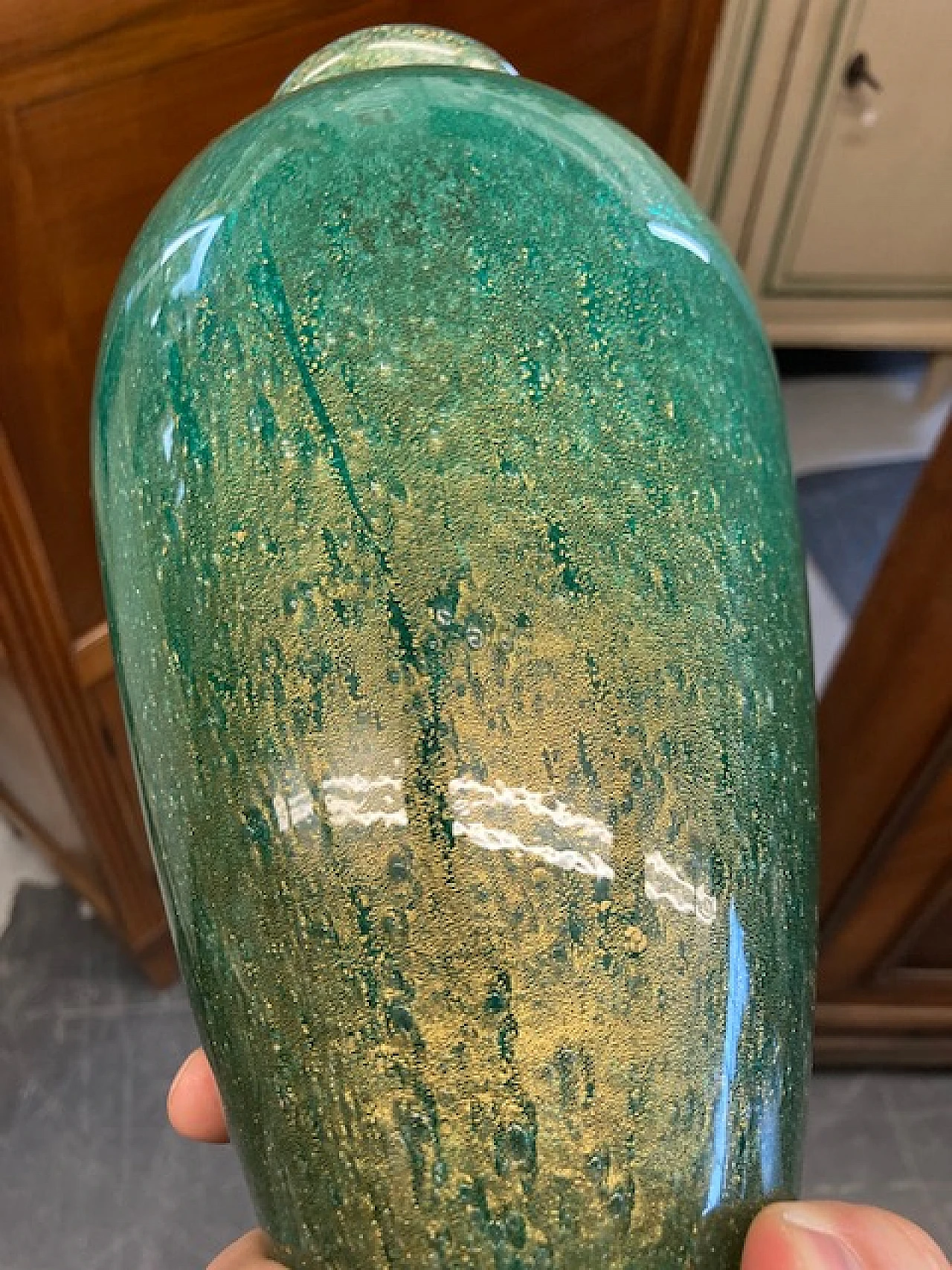 Vaso in vetro sommerso di Murano di Flavio Poli per Seguso, anni '70 11