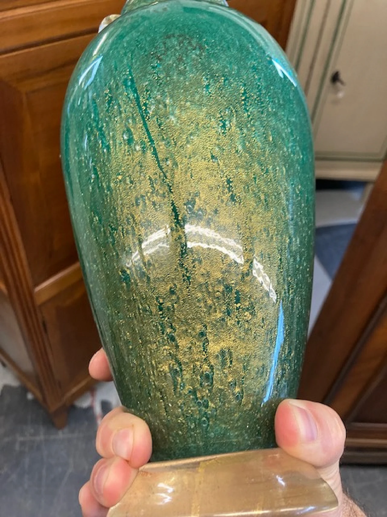 Vaso in vetro sommerso di Murano di Flavio Poli per Seguso, anni '70 12