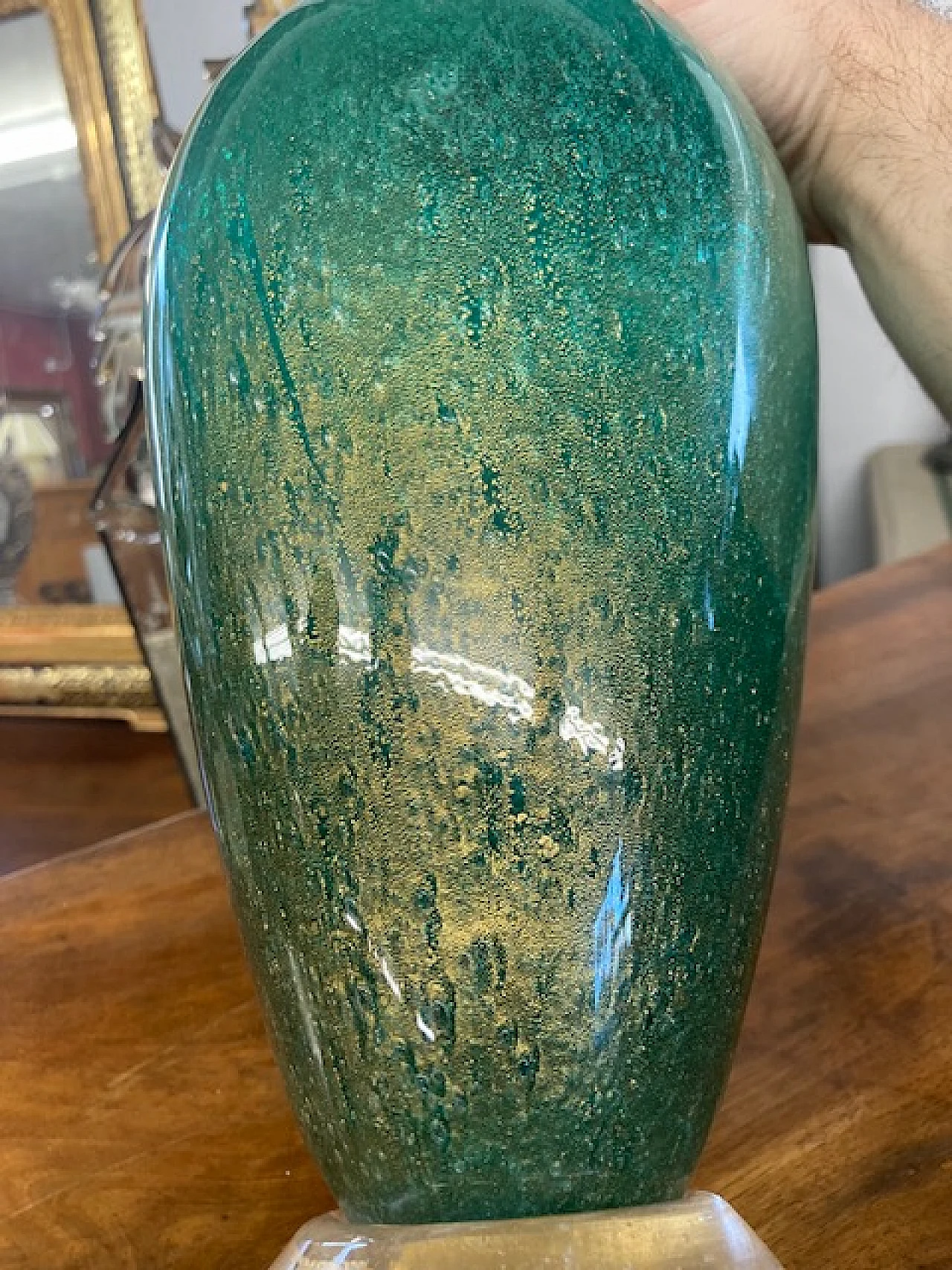 Vaso in vetro sommerso di Murano di Flavio Poli per Seguso, anni '70 13