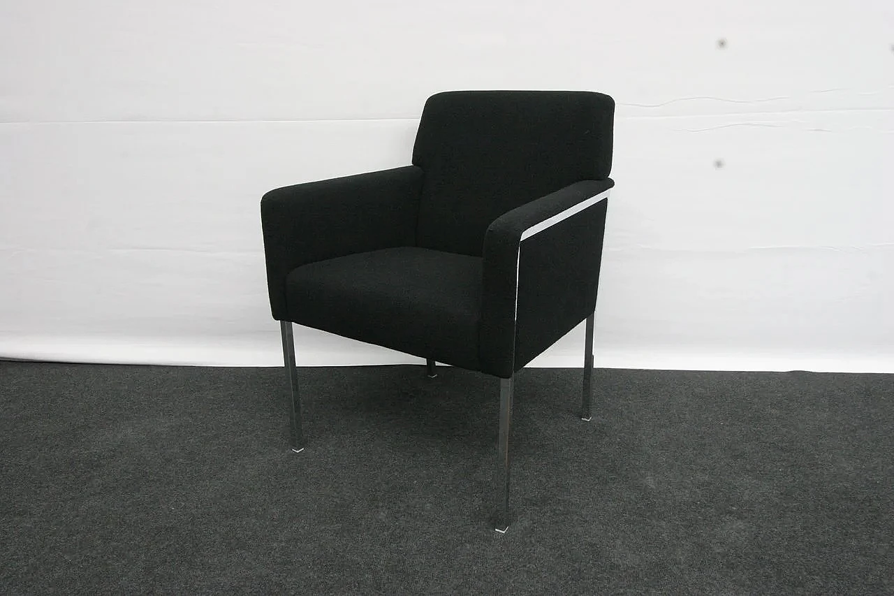 Pair of armchairs in black wool by E. Franzolini for Moroso, 2000s 4