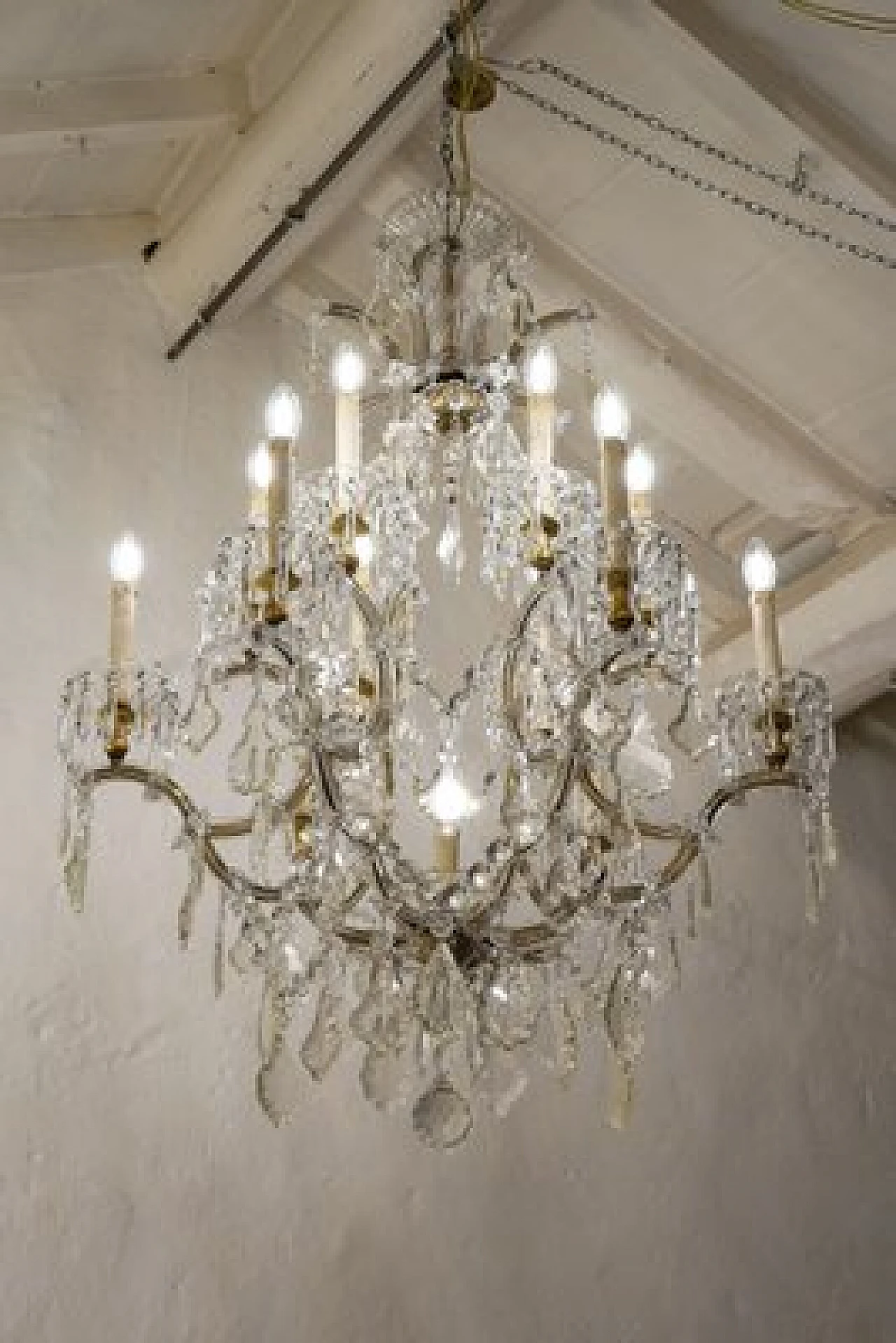 Bohemian crystal chandelier, late 19th century 4