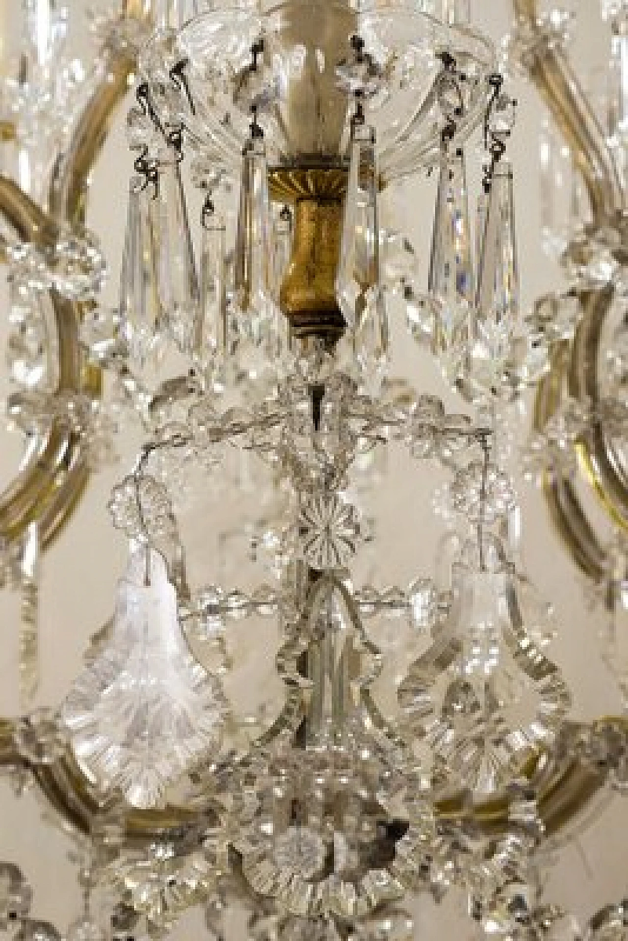 Lampadario con gocce di cristallo di Boemia, fine '800 7