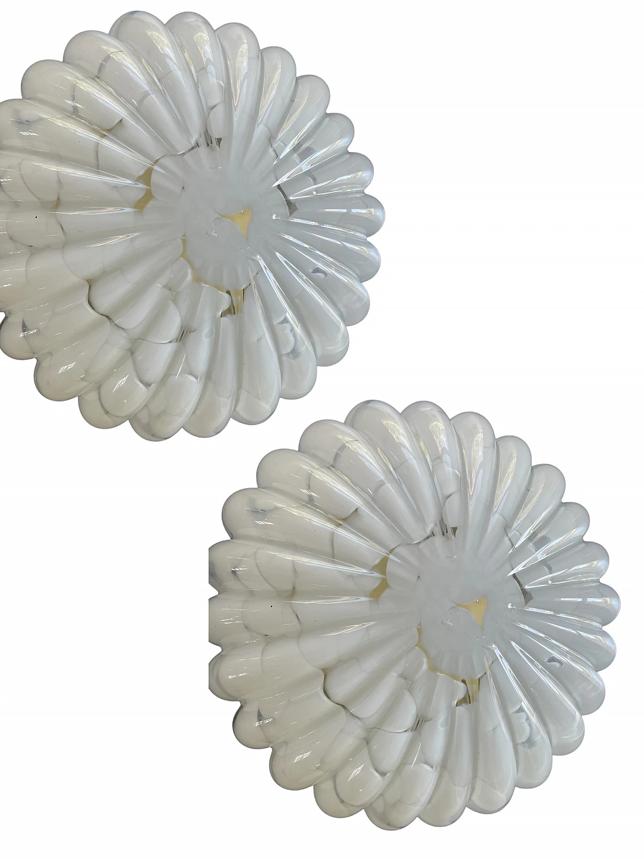 Pair of white Murano glass wall sconces by Staff, 1970s 3