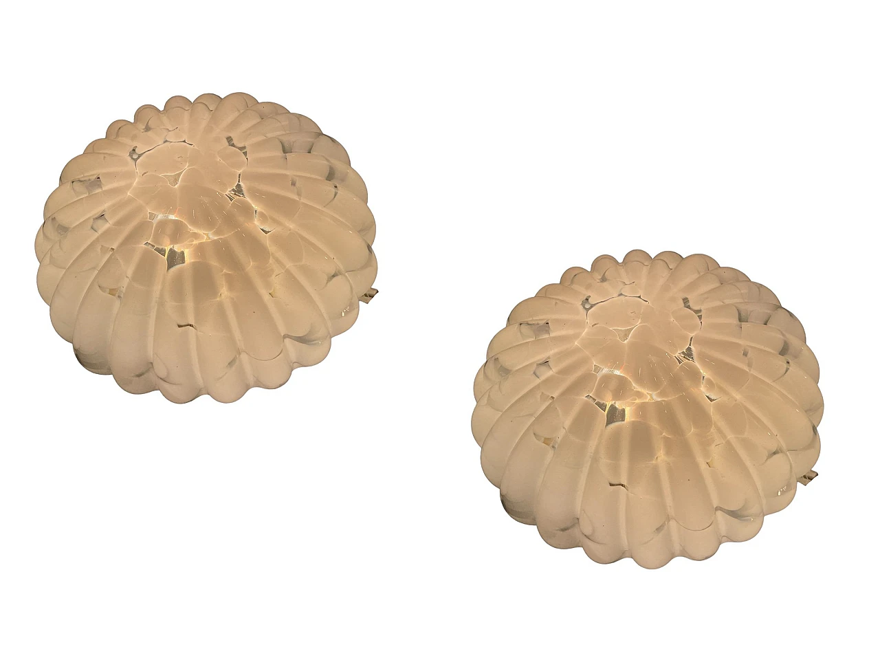 Pair of white Murano glass wall sconces by Staff, 1970s 10