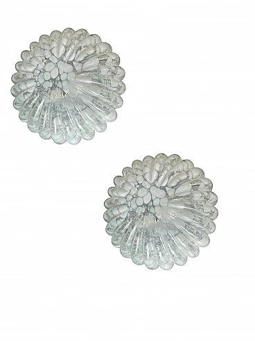 Pair of scalloped Murano glass wall sconces by Staff, 1970s