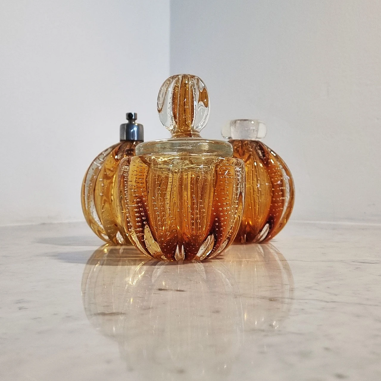 3 Murano glass perfume holders attributed to Barovier, 1960s 2