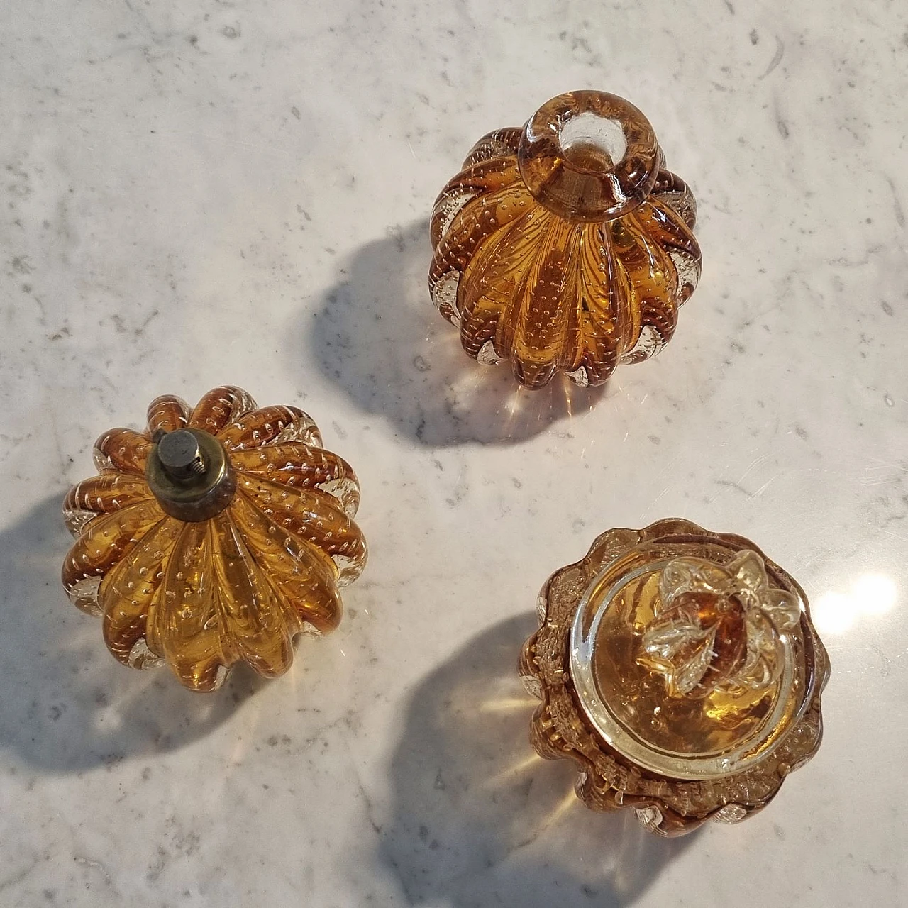 3 Murano glass perfume holders attributed to Barovier, 1960s 3