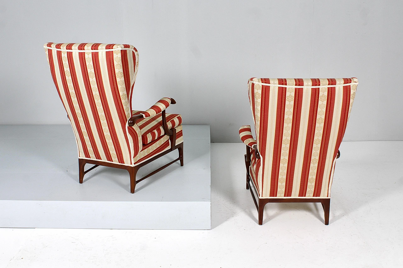 Pair of armchairs in wood & fabric by P. Buffa for Frama, 1960s 6