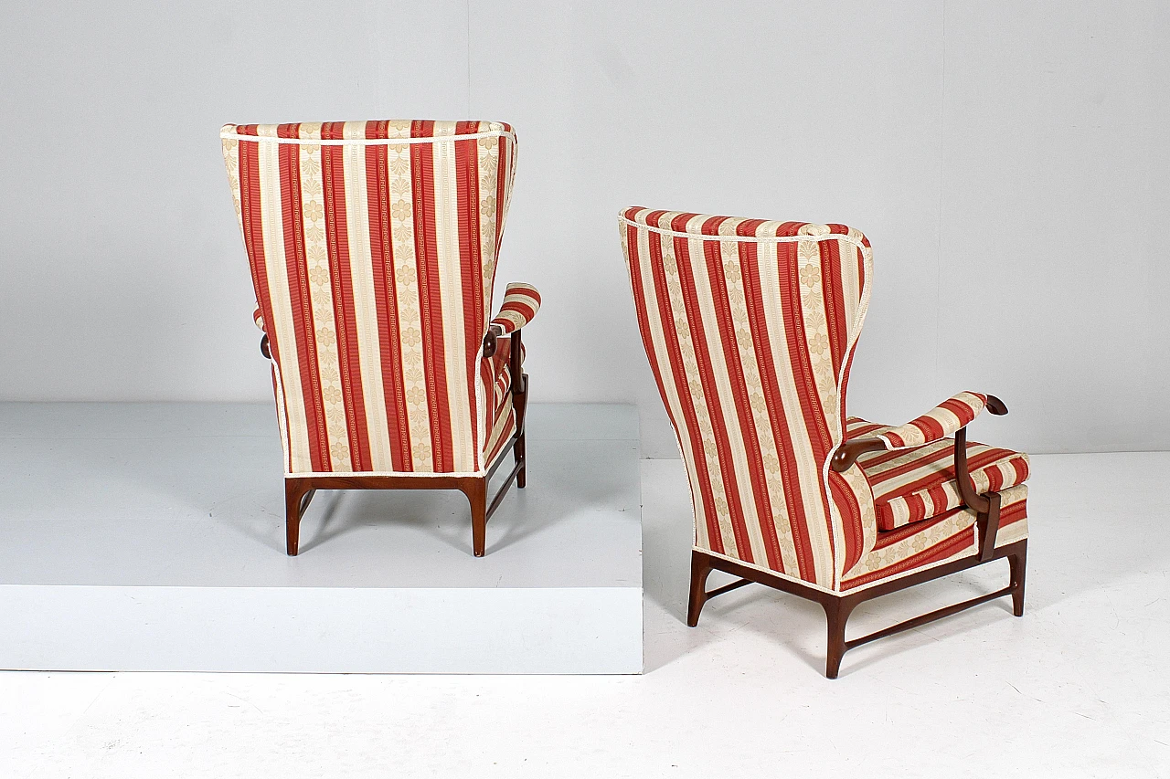 Pair of armchairs in wood & fabric by P. Buffa for Frama, 1960s 7