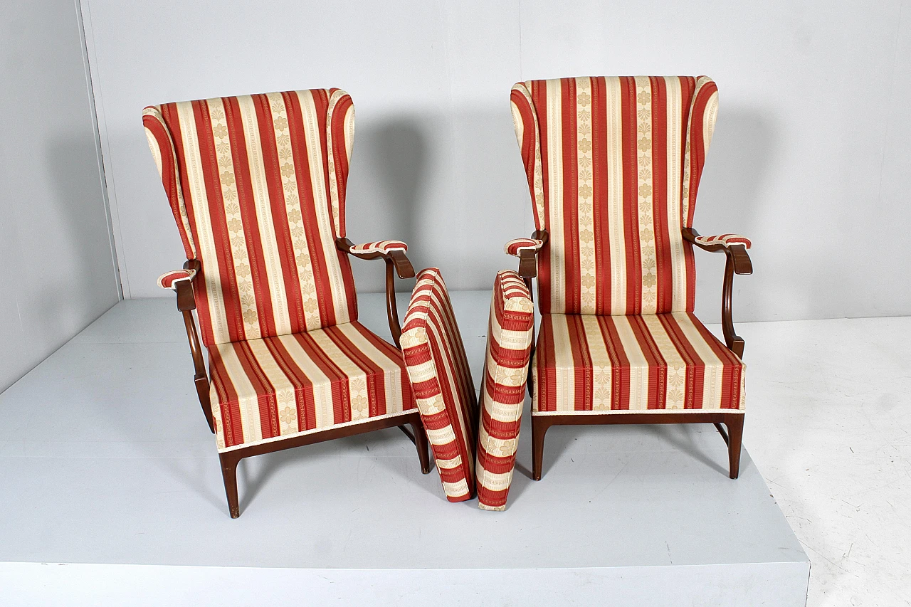 Pair of armchairs in wood & fabric by P. Buffa for Frama, 1960s 14