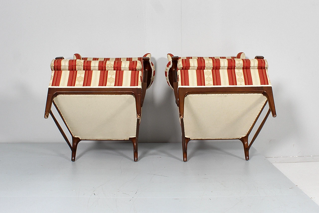 Pair of armchairs in wood & fabric by P. Buffa for Frama, 1960s 15