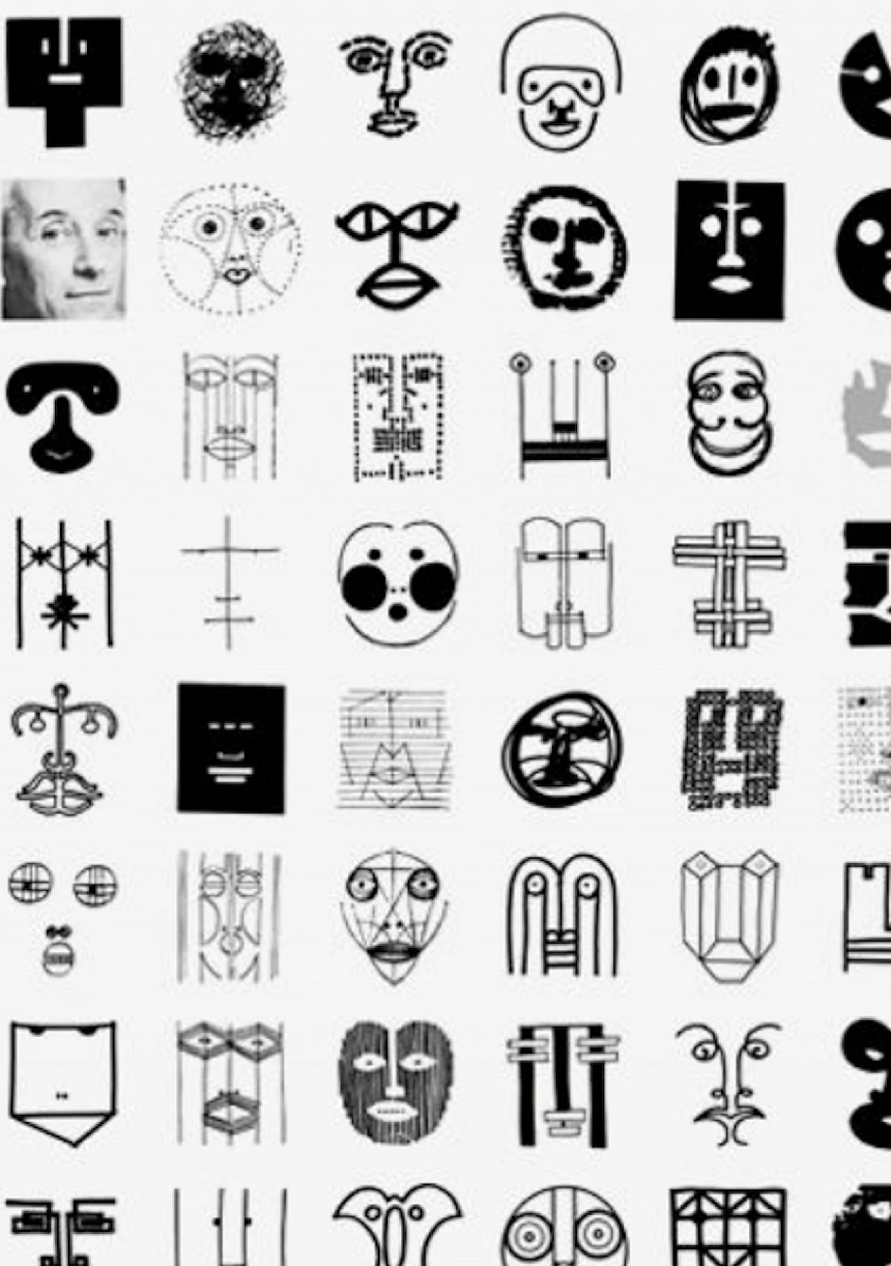 From Bruno Munari, Variation on the theme of the human face, poster 3