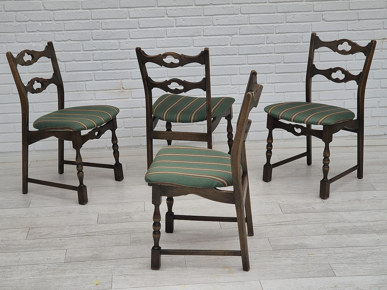 4 Danish oak dining chairs, 1970s 1