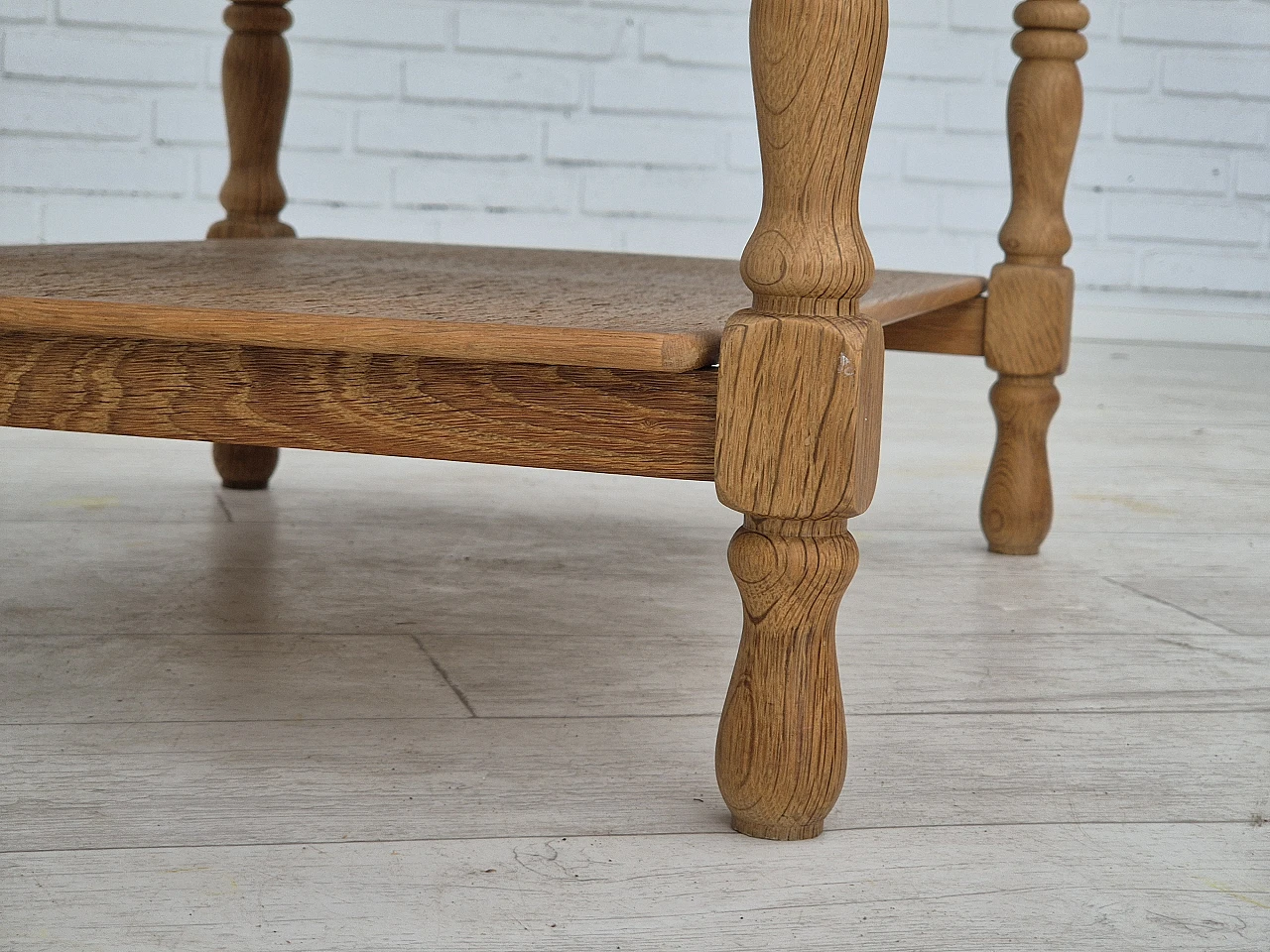 Danish sewing chest of drawers in solid oak and rattan, 1970s 11