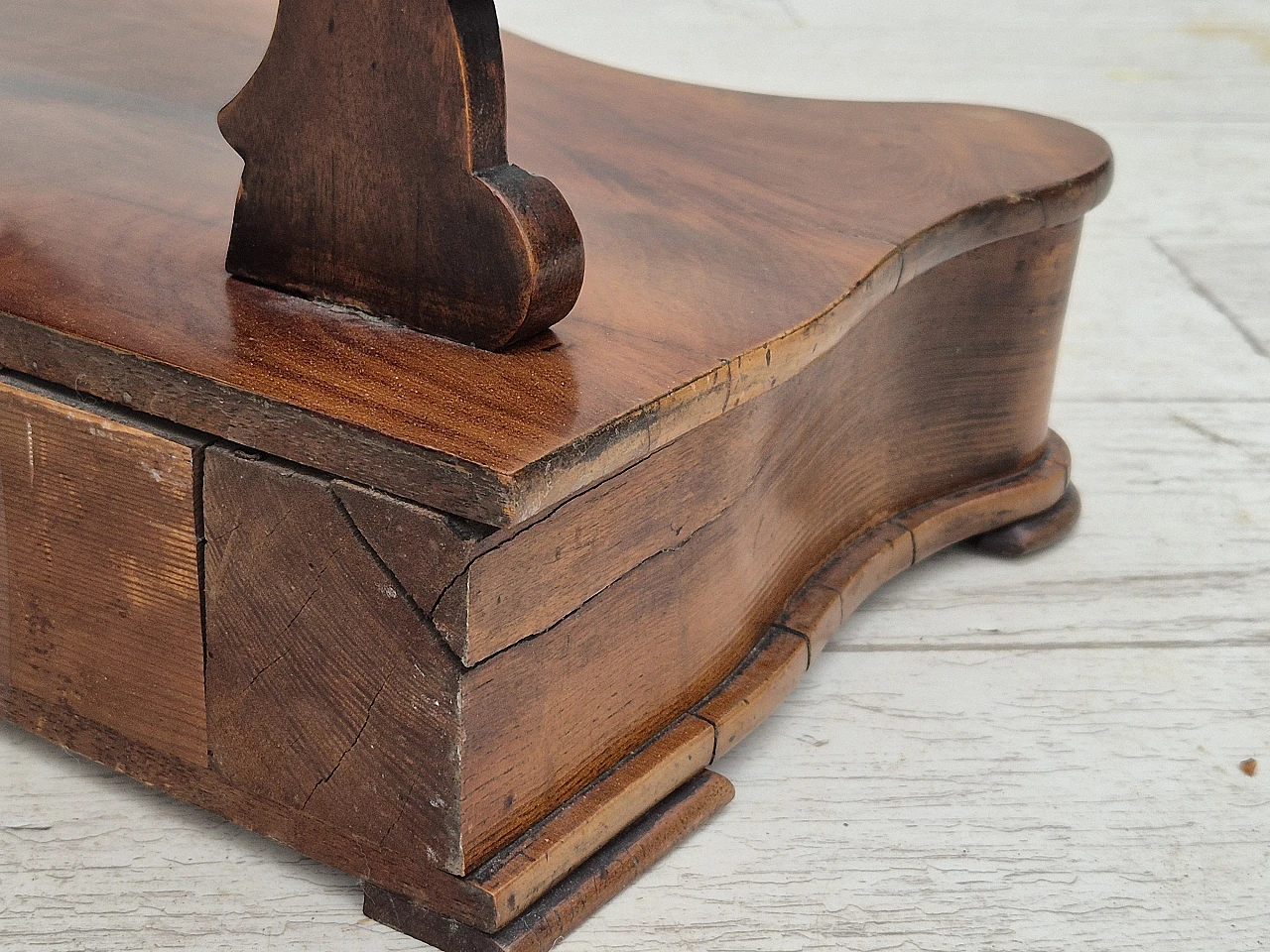 Danish cherrywood mirror with jewellery drawer, 1920s 7