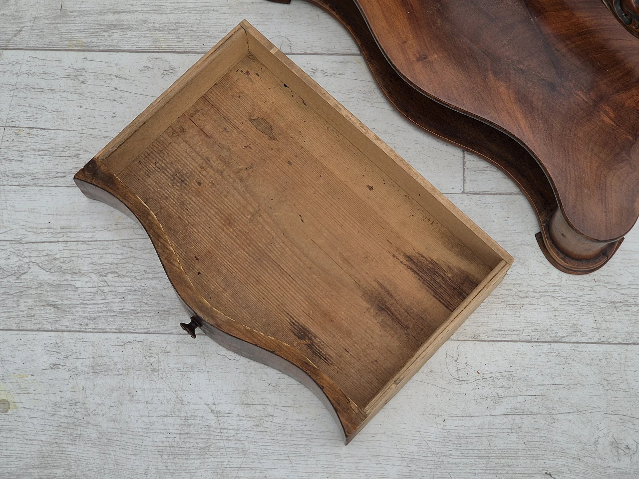 Danish cherrywood mirror with jewellery drawer, 1920s 9