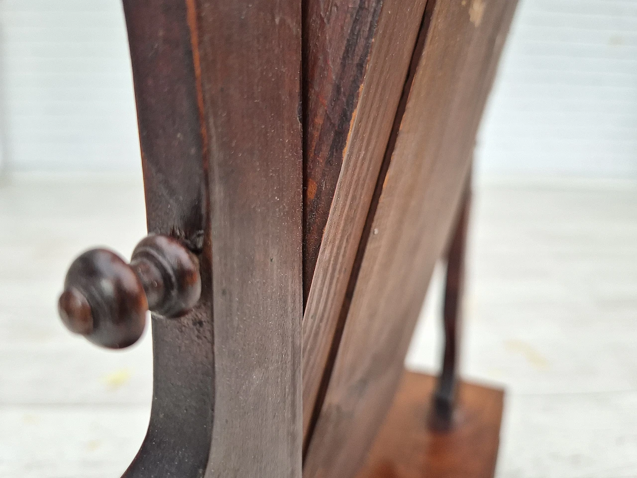 Danish cherrywood mirror with jewellery drawer, 1920s 15