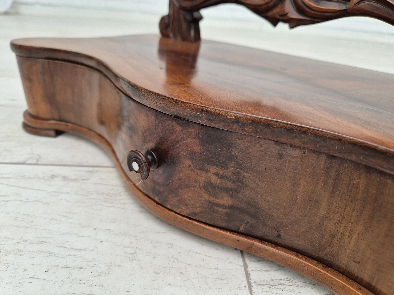 Danish cherrywood mirror with jewellery drawer, 1920s 17