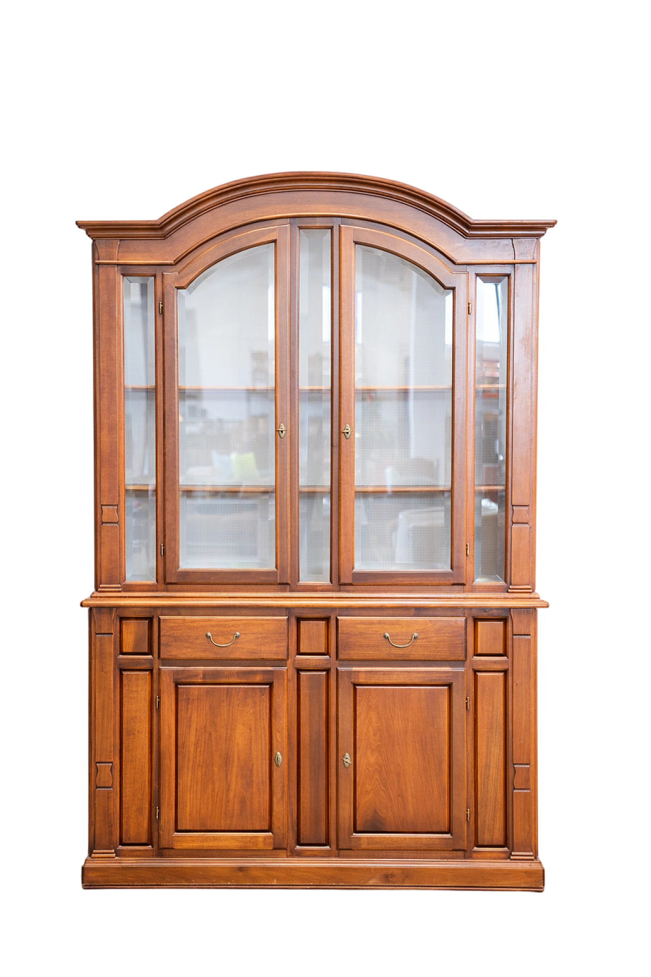 Walnut-stained carved beech display case, 1980s 27