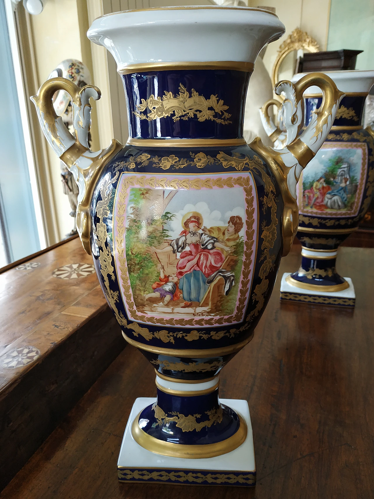 Coppia di vasi in porcellana Sevres, '800 3