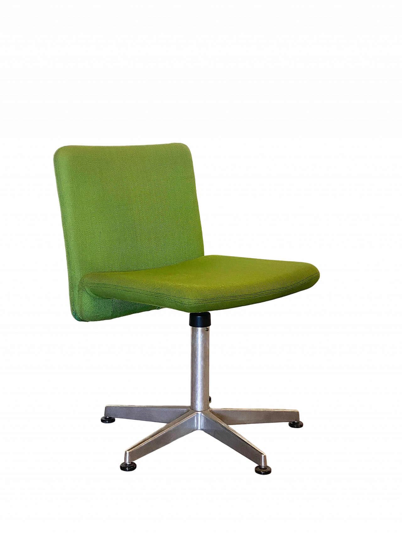 Steel and green fabric swivel chair, 1970s 12