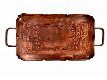 Art Nouveau copper serving tray, 1910