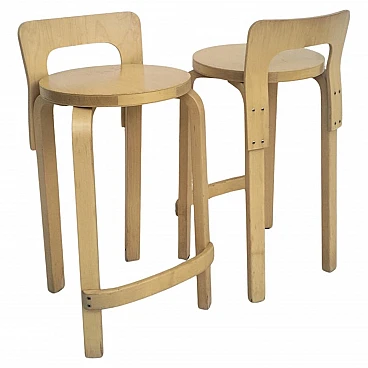 Pair of K65 stools by Alvar Aalto for Artek, 1960s