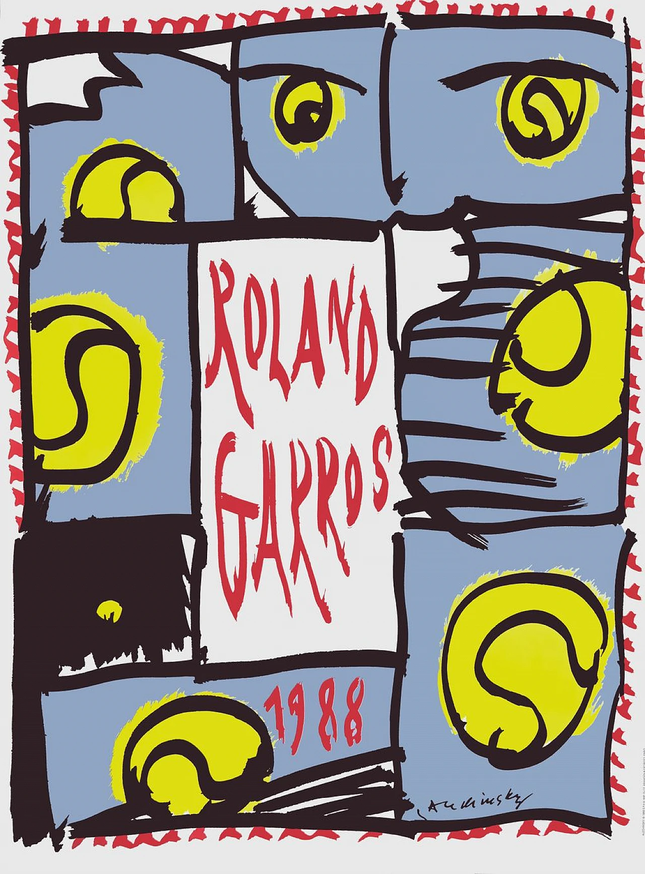 Pierre Alechinsky, Roland-Garros, manifesto, 1988 1