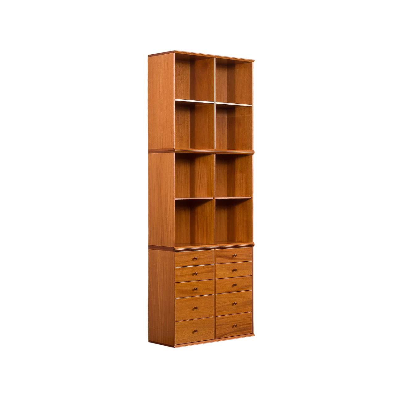 Modular cherry wood bookcase in the style of Mogens Koch, 1970s 2