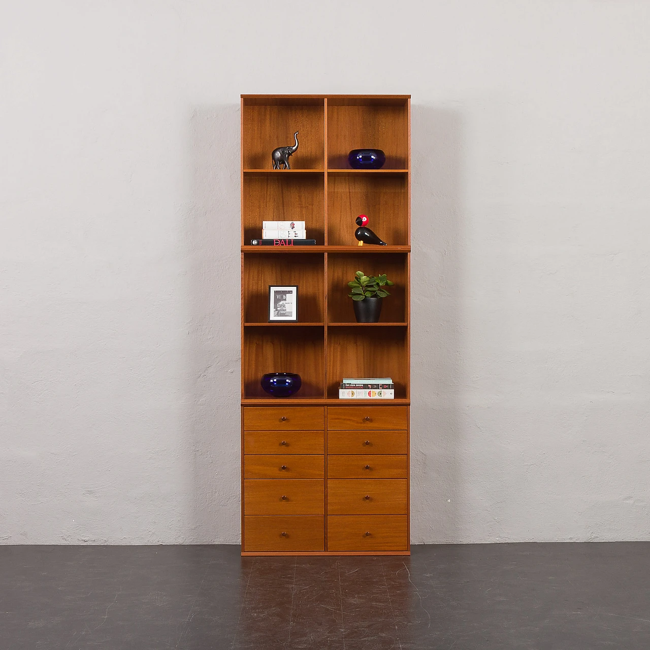 Modular cherry wood bookcase in the style of Mogens Koch, 1970s 3