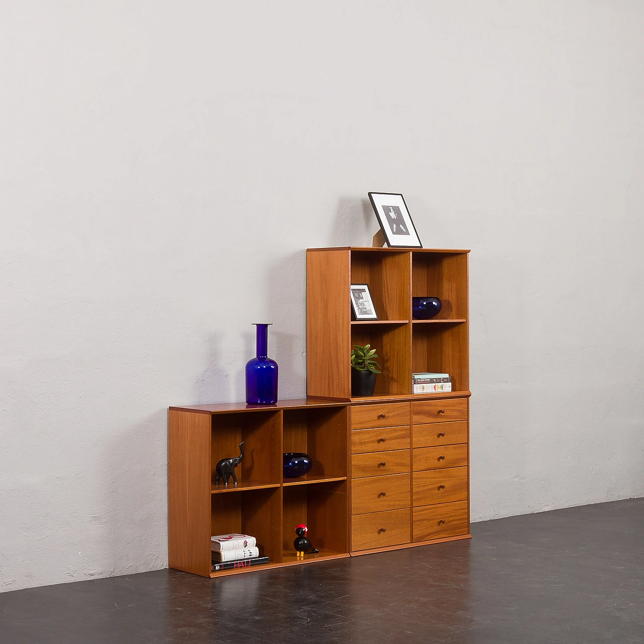 Modular cherry wood bookcase in the style of Mogens Koch, 1970s 6