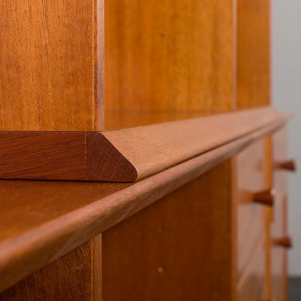 Modular cherry wood bookcase in the style of Mogens Koch, 1970s 14