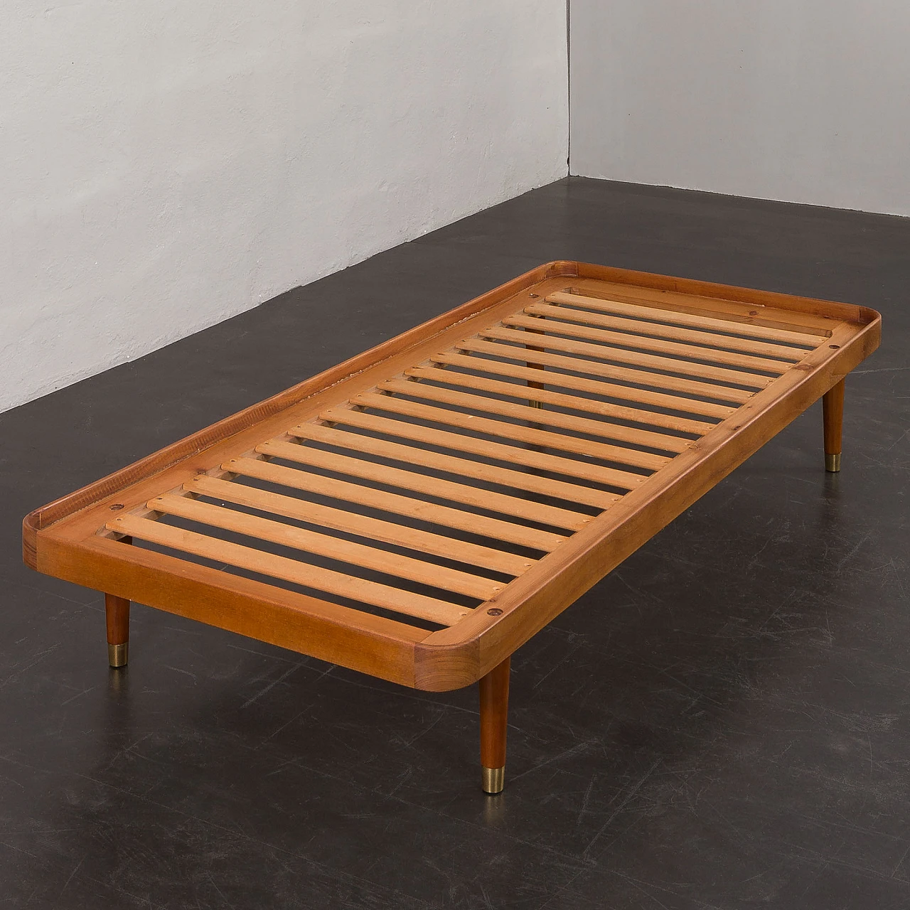 Teak and black leather daybed by Horsens Møbelfabrik, 1960s 16