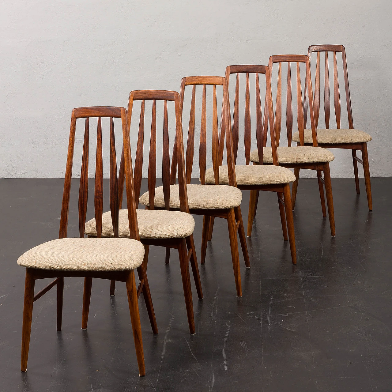 6 Eva chairs by Niels Koefoed for Koefoeds Hornslet, 1960s 1