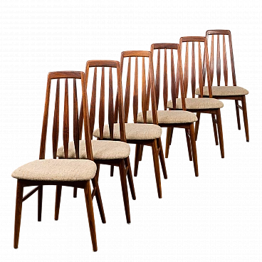 6 Eva chairs by Niels Koefoed for Koefoeds Hornslet, 1960s